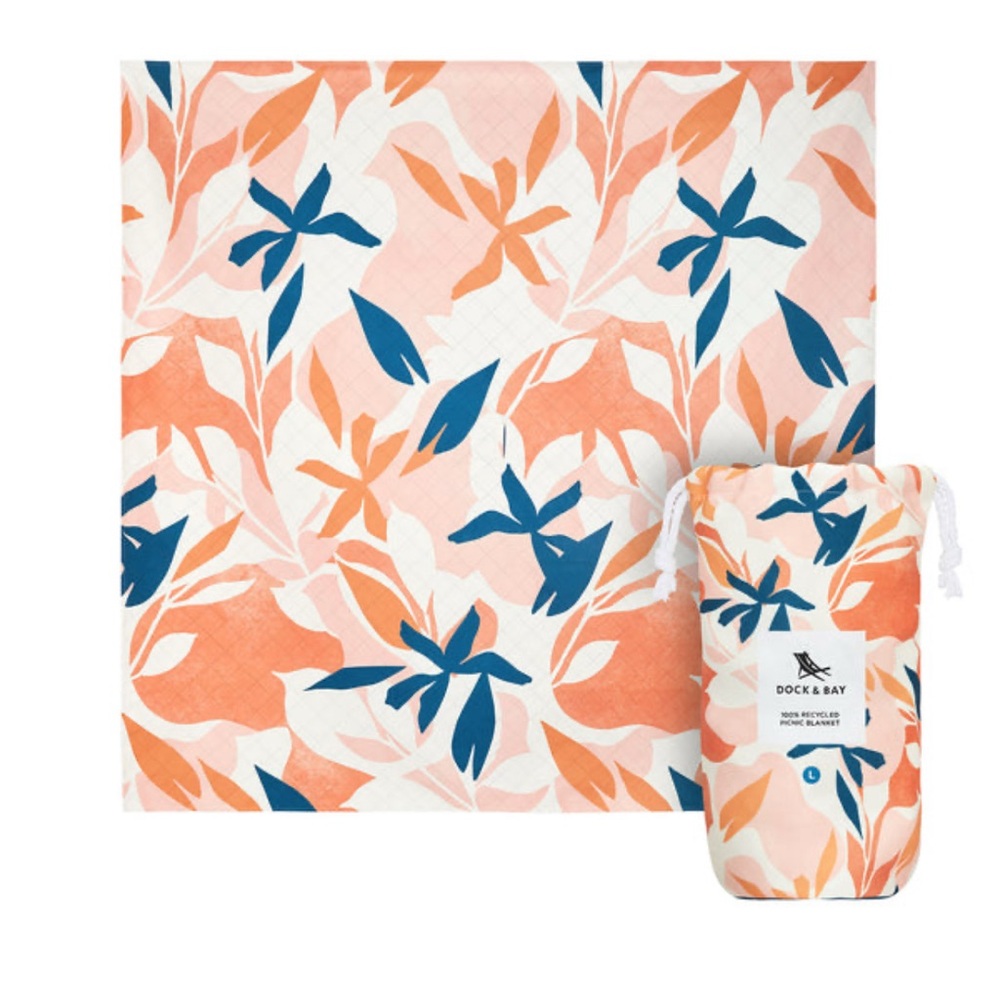 waterproof Terracotta Tropics picnic blanket/sz L-NWT-100% recycled material-NWT